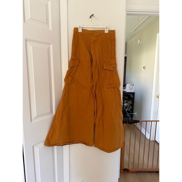 Vintage Roosert 70s Flare Orange/Rust Brown Cargo Pocket Flares - Picture 5 of 9